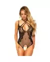 LEG AVENUE TEDDY ENTRELAZADO CUELLO Y ABERTURA TALLA UNICA