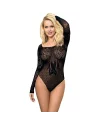 QUEEN LINGERIE LONG SLEEVE TEDDY S L