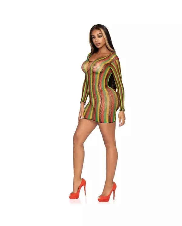 LEG AVENUE MINIVESTIDO DE RED RASTAS TALLA UNICA