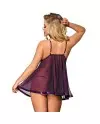 SUBBLIME BABYDOLL CON LACITO Y BRILLANTES LILA S M