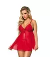 SUBBLIME BABYDOLL WITH BOW AND FLORAL LACES ROJO S M