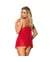 SUBBLIME BABYDOLL WITH BOW AND FLORAL LACES ROJO S M