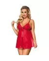 SUBBLIME BABYDOLL WITH BOW AND FLORAL LACES ROJO S M