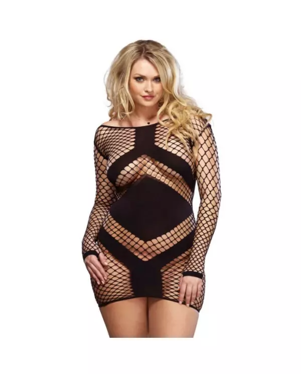 LEG AVENUE MINI VESTIDO RED SEXY NEGRO TALLA GRANDE 1X 2X