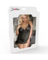 SUBBLIME QUEEN PLUS SET TOP VESTIDO Y TANGA NEGRO