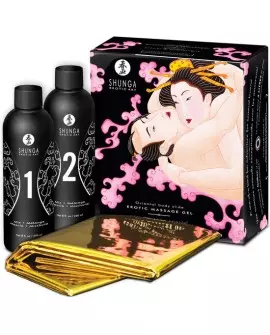 SHUNGA GEL DE MASAJE EROTICO CUERPO A CUERPO ORIENTAL FRESAS Y CHAMPAGNE.