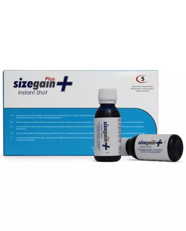 SIZEGAIN PLUS INSTANT SHOT VIGORIZANTE MASCULINO 5 UNIDADES