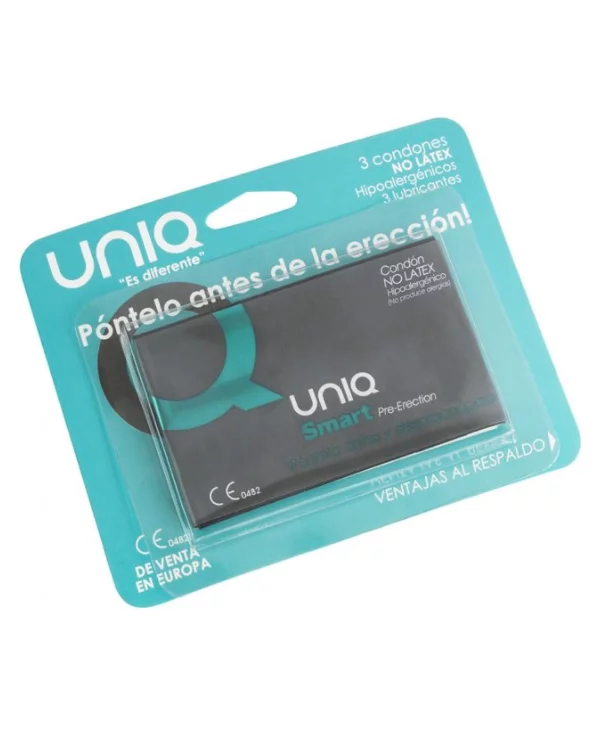 UNIQ SMART PRE ERECCIoN PRESERVATIVO SIN LATEX 3UDS