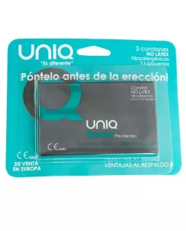 UNIQ SMART PRE-ERECCIÓN PRESERVATIVO SIN LATEX 3UDS