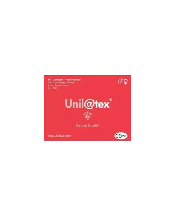 UNILATEX PRESERVATIVOS ROJOS FRESA 144 UDS