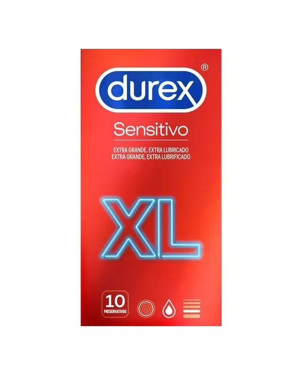 DUREX PRESERVATIVOS SENSITIVO XL 10 UNIDADES