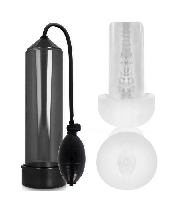 PUMP ADDICTED RX3 BOMBA ERECCIoN TRANSPARENTE CON MASTURBADOR