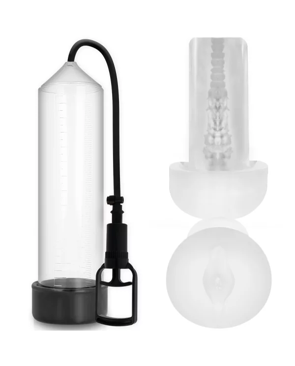 PUMP ADDICTED BOMBA ERECCIoN RX7 TRANSPARENTE CON MASTURBADOR