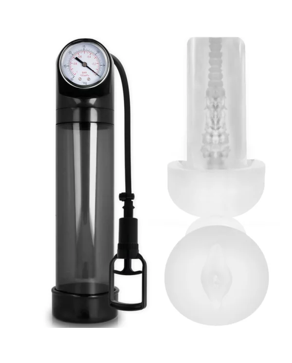 PUMP ADDICTED BOMBA ERECCIoN RX9 NEGRO CON MASTURBADOR