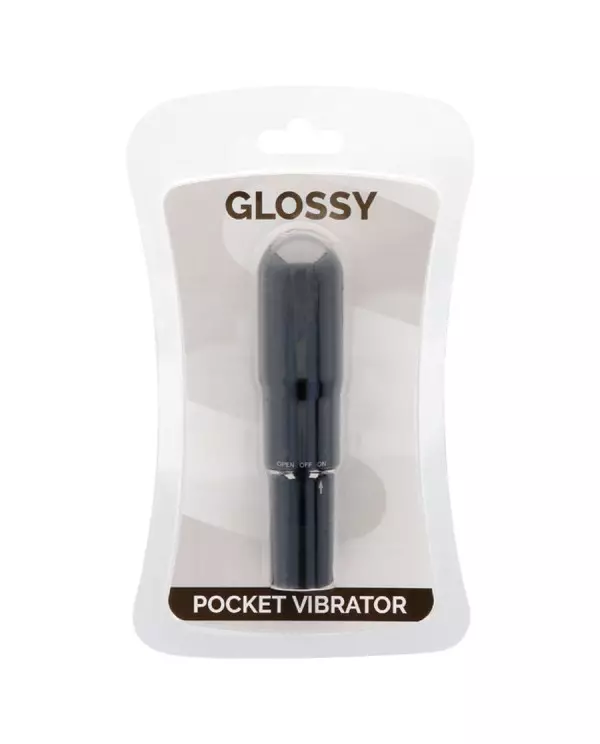 GLOSSY POCKET VIBRADOR NEGRO