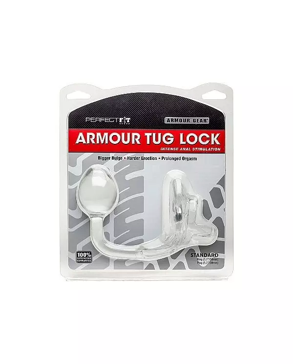 PERFECTFIT ARMOUR TUG ANILLO CON PLUG TRANSPARENTE