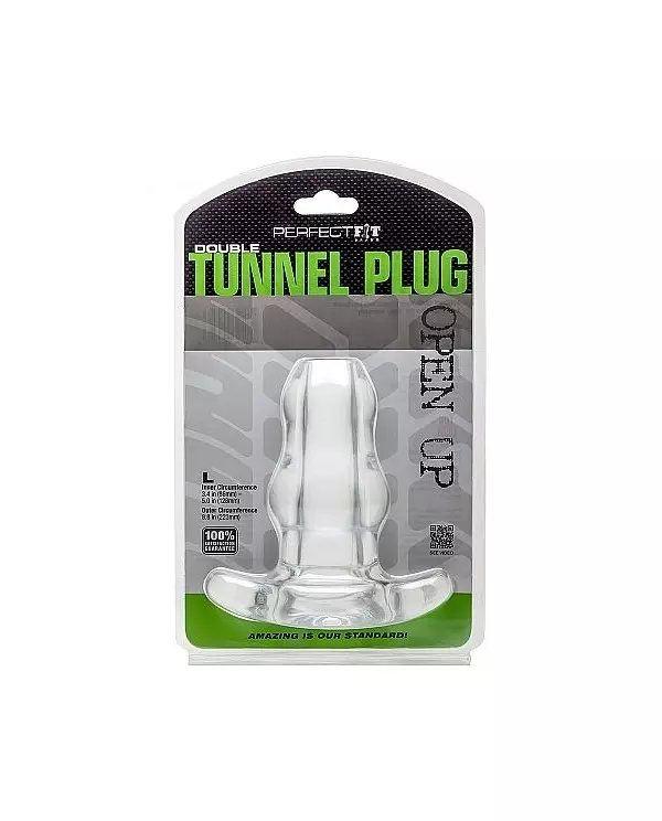 PERFECT FIT DOUBLE TUNNEL PLUG XL TRANSPARENTE