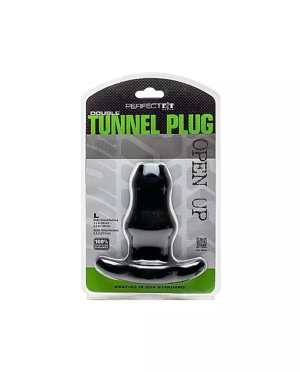 PERFECT FIT DOUBLE TUNNEL PLUG L NEGRO