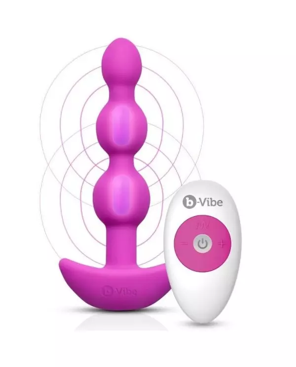 B VIBE TRIPLET ANAL CONTROL REMOTO BEADS ROSA