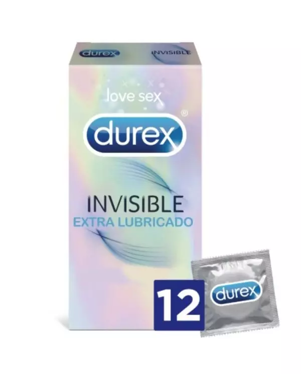 DUREX INVISIBLE EXTRA LUBRICADO 12 UDS