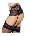 QUEEN LINGERIE TANGA CON LIGUERO BORDADOS FLORALES S M