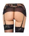 QUEEN LINGERIE TANGA CON LIGUERO BORDADOS FLORALES S M