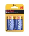 KODAK MAX PILA ALCALINA D LR20 BLISTER2