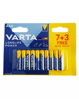 VARTA LONGLIFE POWER PILA ALCALINA AAA LR03 BLISTER*10