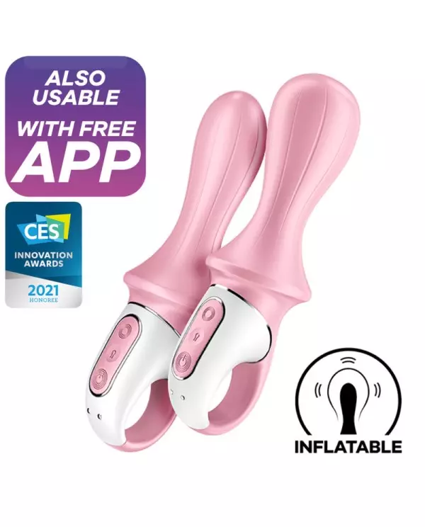 SATISFYER AIR PUMP BOOTY 5 VIBRADOR ANAL INFLABLE ROSA