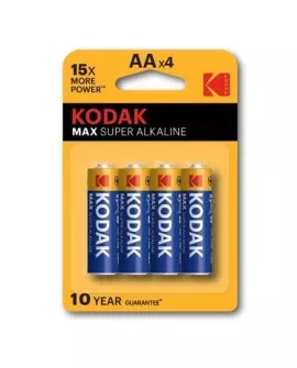 KODAK MAX SUPER PILA ALCALINA AA LR6 BLISTER*4