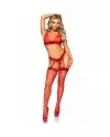 LEG AVENUE SET TRES PIEZAS DE ENCAJES TALLA UNICA ROJO