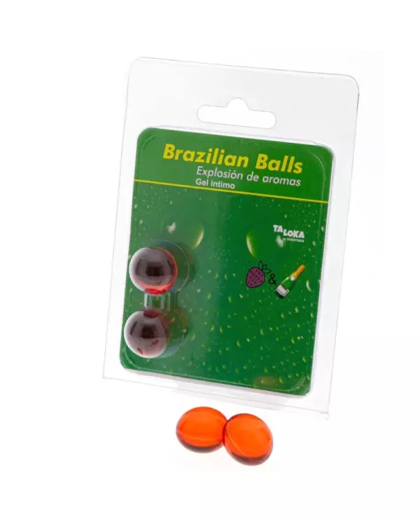 TALOKA BRAZILIAN BALLS GEL iNTIMO FRESAS CHAMPaN 2 BOLAS