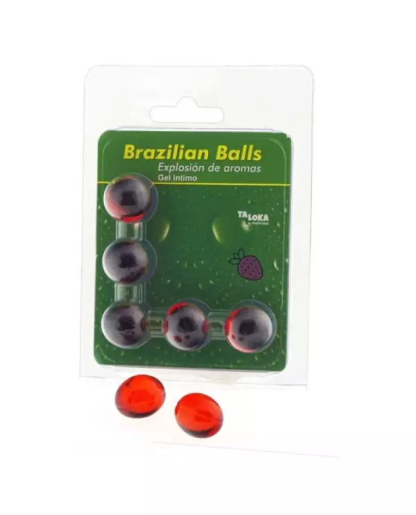 TALOKA BRAZILIAN BALLS GEL iNTIMO FRESA 5 BOLAS