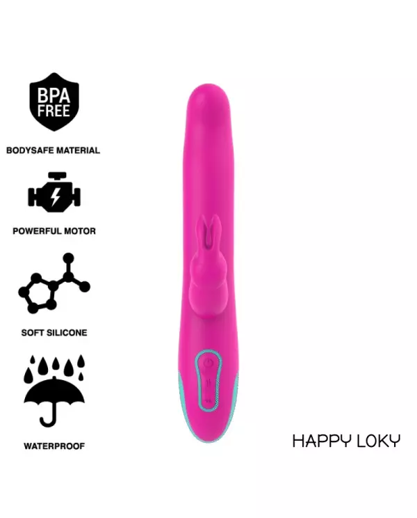 HAPPY LOKY PLUTO RABBIT VIBRATOR ROTATOR COMPATIBLE CON WATCHME WIRELESS TECHNOLOGY