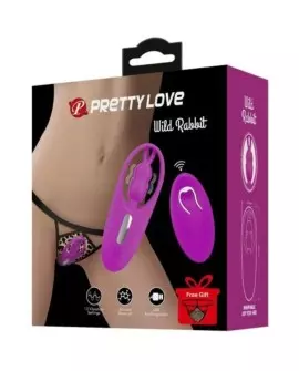 PRETTY LOVE WILD RABBIT ESTIMULADOR PARA BRAGUITA CON CONTROL REMOTO - LILA