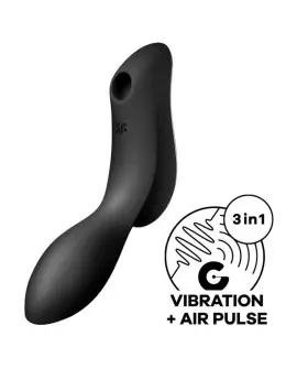 SATISFYER CURVY TRINITY 2 ESTIMULADOR Y VIBRADOR - NEGRO