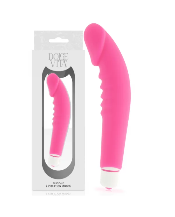 DOLCE VITA REALISTIC PLEASURE VIBRADOR SILICONA ROSA