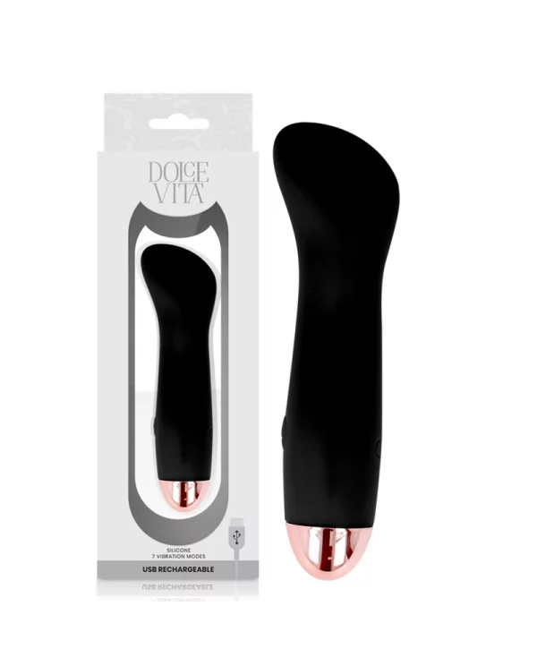 DOLCE VITA VIBRADOR RECARGABLE ONE NEGRO 7 VELOCIDADES