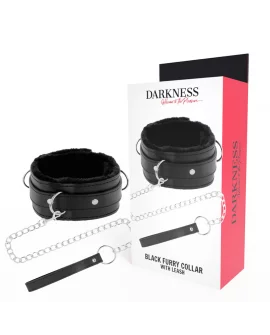 DARKNESS COLLAR CONFORTABLE DE POSTURA CON CADENA LEATHER