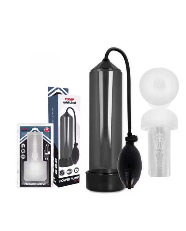 PUMP ADDICTED RX3 BOMBA ERECCIoN TRANSPARENTE CON MASTURBADOR