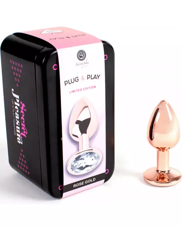 SECRET PLAY METAL BUTT PLUG ORO ROSA TALLA S 7 CM