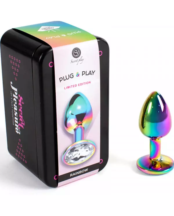 SECRET PLAY METAL BUTT PLUG MULTICOLOR TALLA S 7 CM