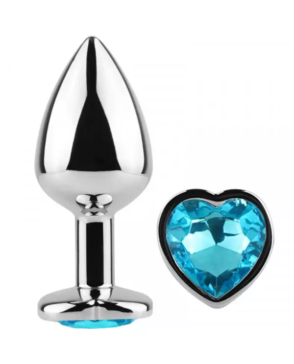 SECRET PLAY METAL BUTT PLUG CORAZoN AZUL TALLA S 7 CM