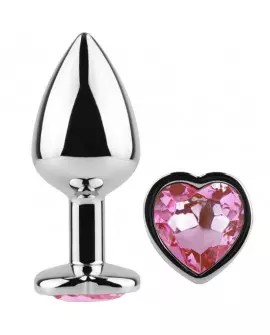 SECRET PLAY - METAL BUTT PLUG CORAZÓN FUCSIA TALLA S 7 CM