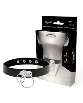 COQUETTE CHIC DESIRE CHOKER CUERO VEGANO - DOBLE ANILLA