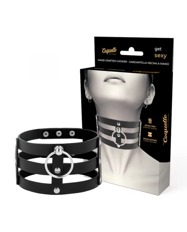 COQUETTE CHIC DESIRE CHOKER CUERO VEGANO ESTILO FETISH