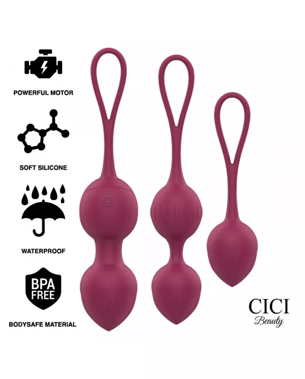 CICI BEAUTY PREMIUM SILICONE 3 VIBRATING KEGEL BEADS REMOTE CONTROL