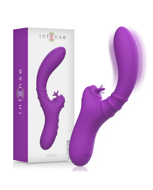 INTENSE HARRY VIBRADOR FLEXIBLE CON LENGUA MORADO