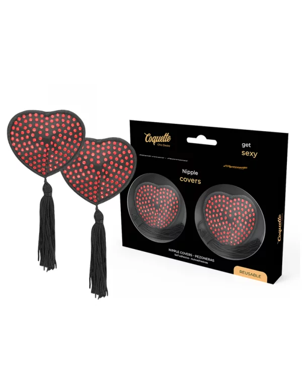 COQUETTE CHIC DESIRE CUBRE PEZONES ROJO NEGRO