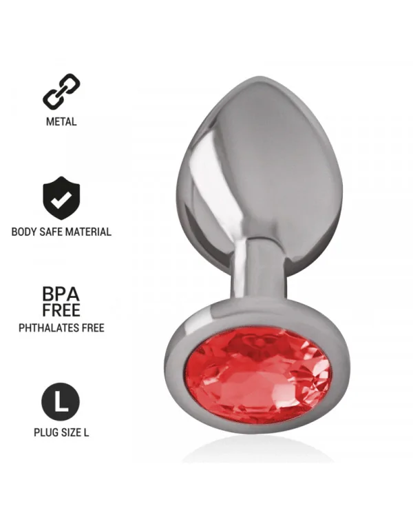 INTENSE PLUG ANAL METAL CON CRISTAL ROJO TALLA L